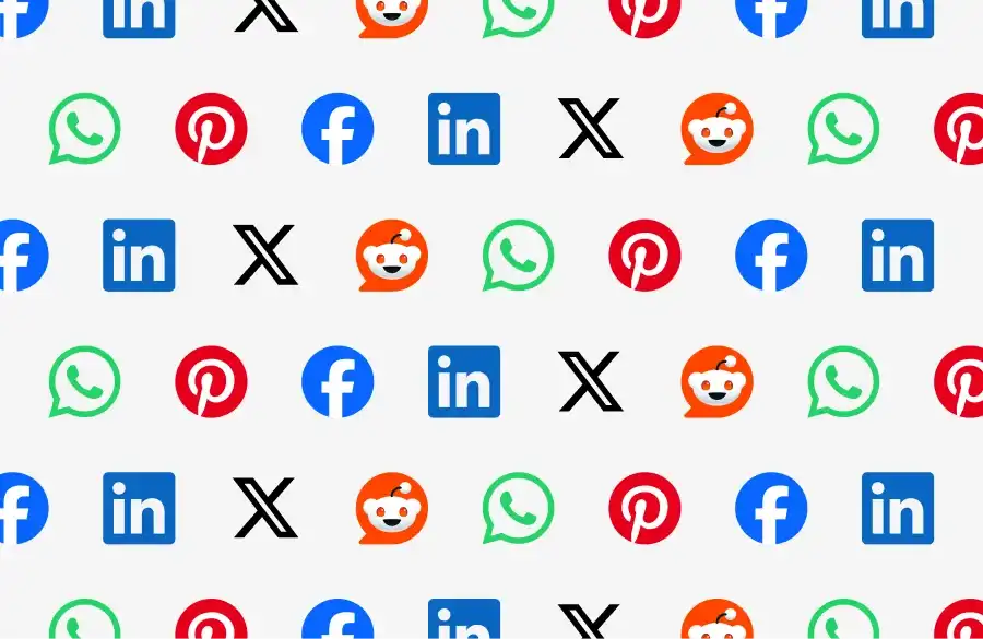 Social media logo collage
